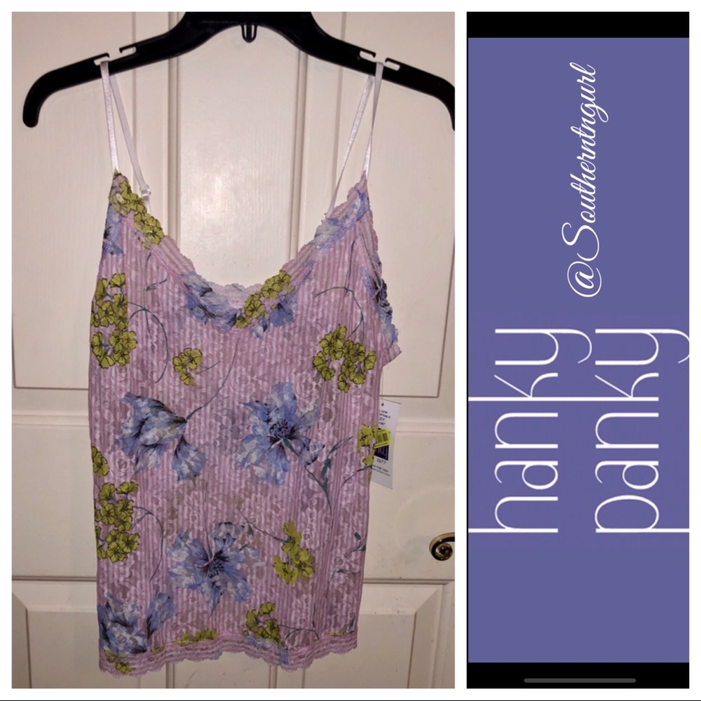 NWT HANKY PANKY Floral Sheer Shape-wear Cami tank Top